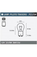 LÁMPARA 12V 21/5W BAY 15D...