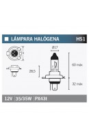 LAMPARA HALOGENA HS1...