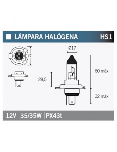 LAMPARA HALOGENA HS1 12V/35/35W