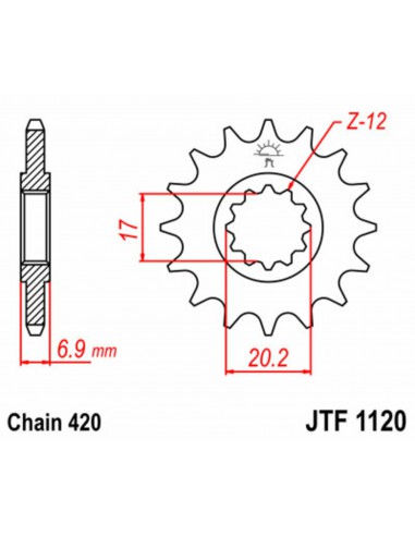 PIÑON JT SPROCKETS ACERO ESTANDAR...