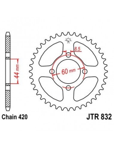 CORONA JT 832 DE ACERO CON 45 DIENTES